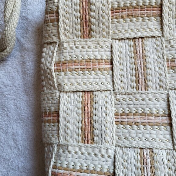 Vintage ITALIAN BAG Woven Straw Tote Made In Italy Purse Handbag GUC SEE PICS - Picture 2 of 10